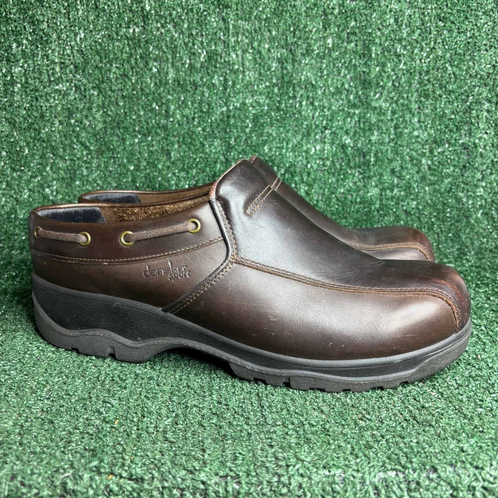 Dansko Sport Leather Slip On Comfort Clog Mules Professional Brown Mens Size 14